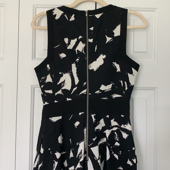 Black and White Patterned Fit and Flare Dress - Banana Republic - Picture 5 of 5